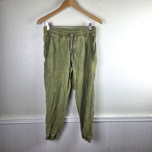 Zara Olive Green Chambray Linen Lyocell  Jogger Pants Size Small/SM